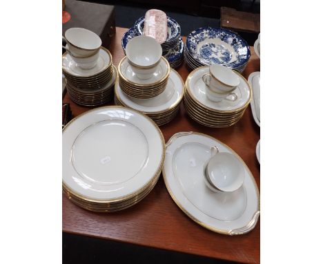 NORITAKE PART DINNER AND TEA SERVICE with a Royal Worcester Avon Scene part service