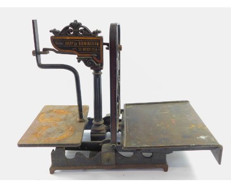 A set of Victorian W &amp; T Avery Ltd cast iron butcher's scales.