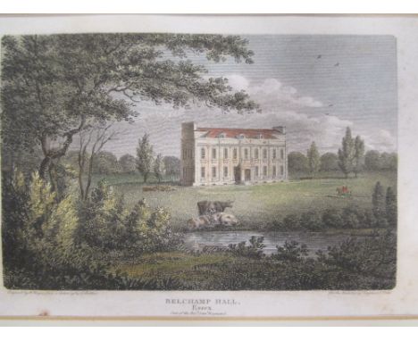 A 19th Century watercolour of Sheep; J Nicol (French, 19th Century), French river scene, watercolour; Belchamp Hall, Essex, p