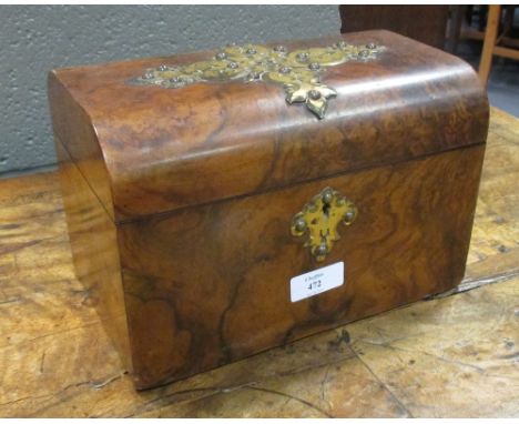A late 19th century walnut tea caddy  