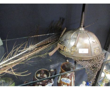 A Middle Eastern steel helmet  