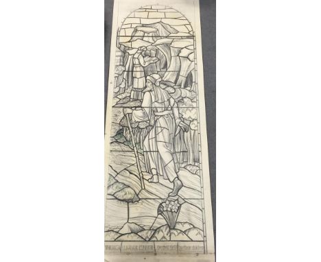 Alfred Wilkinson (1899-1983) two designs for stained glass windows, The Good Samaritan and another for St Paul's, Halifax, wa