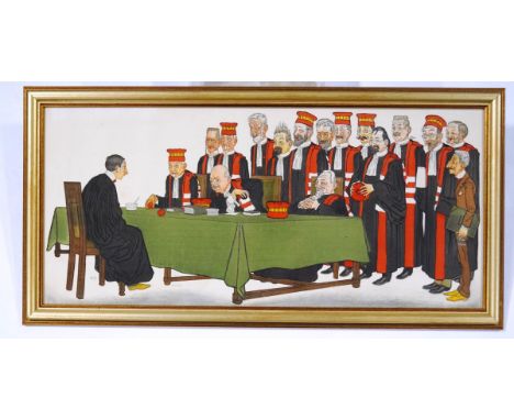 After Adrien Barrere (1877-1931) "Passing the Bar" - French legal examColoured lithograph, printed by Sidney Zoltan Lucas27cm