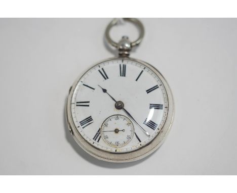 Damn Hill, Colchester, a silver open faced pocket watch, London 1870, Colchester, case maker John Harris, London, the white e
