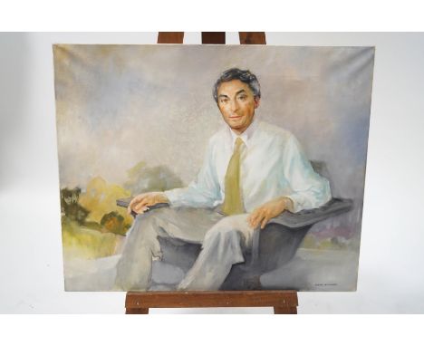 Irene Welburn R.O.I, R.B.S.A (1910-2000)Portrait of a Seated GentlemanOil on canvas, unframedsigned lower right71cm x 87cm