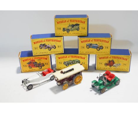 Nine Lesney Models of Yesteryear, comprising: Y-15 Rolls-Royce Silver Ghost, Y6 Supercharged Bugatti Type 35, Y-11 1912 Packa