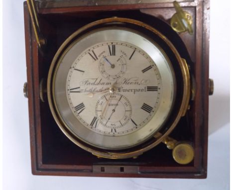 A 19th century marine chronometer, by Frodsham & Keen of Liverpool, with signed silvered dial, state of wind and subsidiary s