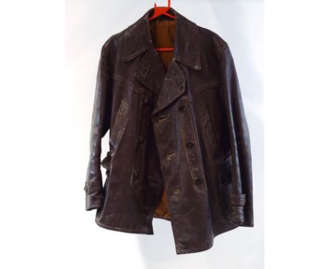 A WWII German Army leather coat