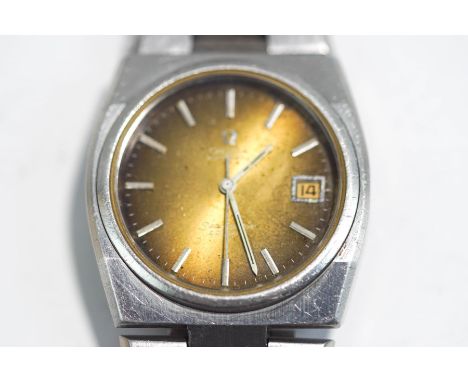 Omega Seamaster, Cosmic, a gentleman's stainless steel automatic bracelet watch, the shaded brown dial with chrome batons, ha