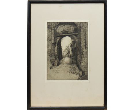 ADELINE S ILLINGWORTH (BRITISH 1858 - 1930),ARCHWAY, FALAISEetching, signed in pencil, titled in the plate26.5cm x 18.5cmMoun