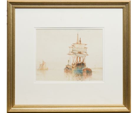 FREDERICK JAMES ALDRIDGE (BRITISH 1850 - 1933) SHIPS OFFSHOREwatercolour on paper, signed21cm x 26.5cmMounted, framed and und