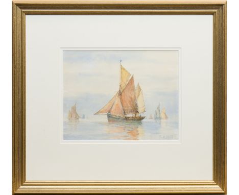 FREDERICK JAMES ALDRIDGE (BRITISH 1850 - 1933) RAMSGATE TRAWLERSwatercolour on paper, signed21cm x 26.5cmMounted, framed and 