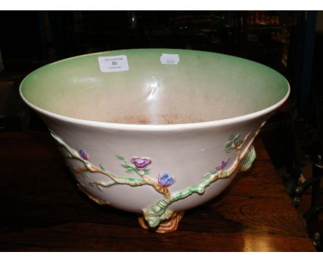 A Clarice Cliff bowl with relief work decoration - 26cm diameter