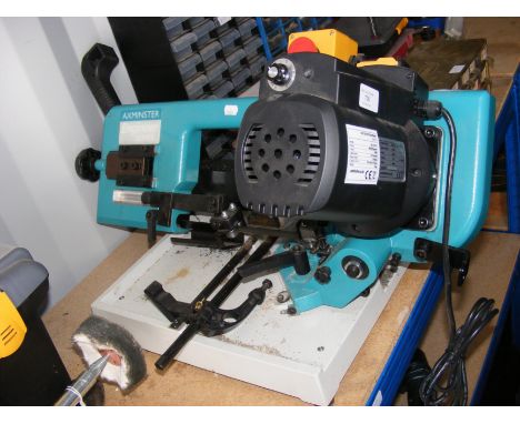 An Axminster bench mounted band saw