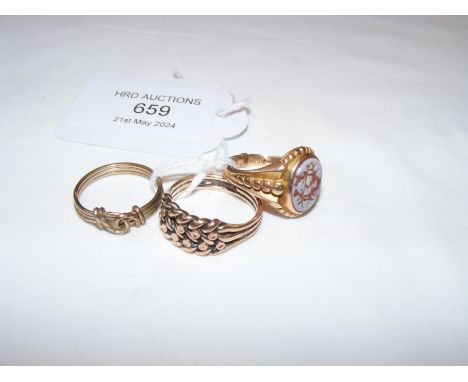 Three gold rings