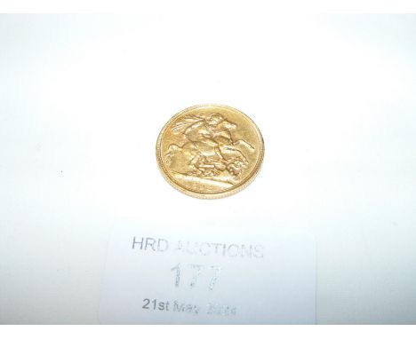 An 1893 gold sovereign coin