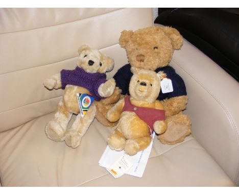 A collectable Steiff teddy bear 'Winne the Pooh', together with two other collectable bears