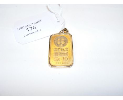 A bank of Switzerland gold ingot