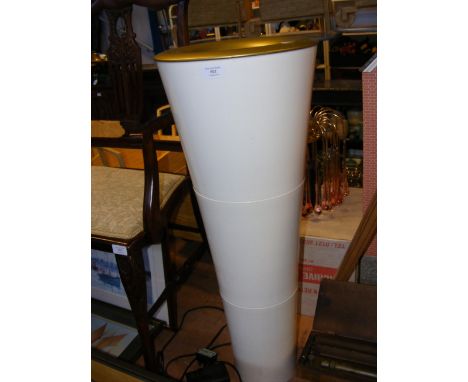 A vintage circa 1980s IKEA 'Fackla' torch / rocket / funnel floor lamp