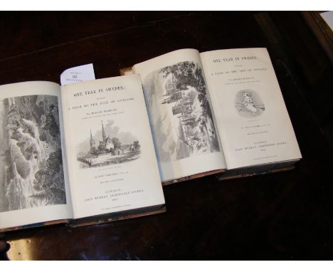 Horace Marryat 'One Year in Sweden' - published by Murray, London - 1862 - First Edition - in full calf bindings, marble boar