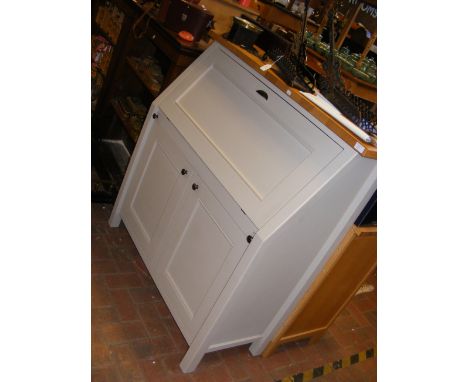 A Padstow light oak and painted taupe bureau - width 110cm  CONDITION REPORT.