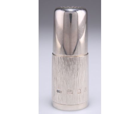 AN ELIZABETH II SILVER PEPPER POT,&nbsp;by Gerald Benney, London 1970, with partial bark-textured ground, signed and hallmark