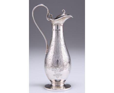 A GEORGE V SMALL SILVER EWER,&nbsp;by John &amp; William F Deakin, Sheffield 1913, slender baluster form with hinged cover, a