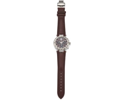 A GENTS STEEL MICHEL HERBELIN NEWPORT STRAP WATCH,&nbsp;circular brown dial with white arrow index markers and hands, black c