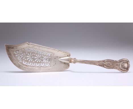 A VICTORIAN SILVER FISH SLICE,&nbsp;by&nbsp;John &amp; Henry Lias, London 1846, Kings pattern. 31.5cm, 7.9 troy ouncesThe abs