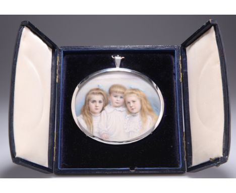 AN EDWARDIAN SILVER FRAMED PORTRAIT MINIATURE, the frame&nbsp;by George Elisha Sumner,&nbsp;London 1901, the miniature of thr