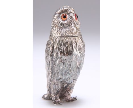 A VICTORIAN SILVER NOVELTY PEPPER POT,&nbsp;by&nbsp;Thomas, James &amp; Nathaniel Creswick, Sheffield 1851, in the form of an