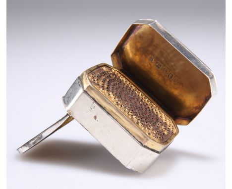 A GEORGE III LARGE SILVER NUTMEG GRATER, by Thomas Phipps &amp; Edward Robinson,&nbsp;Birmingham 1794, plain rectangular form
