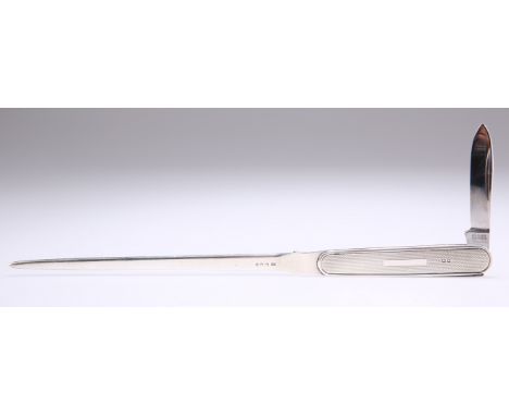 AN ELIZABETH II SILVER FRUIT KNIFE AND LETTER OPENER COMBINATION,&nbsp;by&nbsp;S J Rose &amp; Son, London 1969, the handle wi