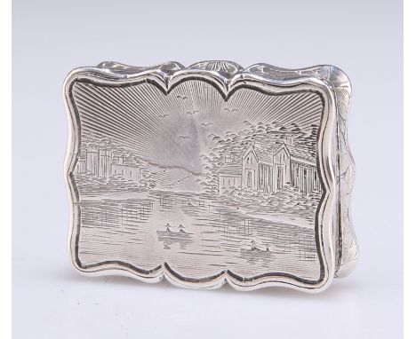 A VICTORIAN SILVER VINAIGRETTE,&nbsp;by Edward Smith,&nbsp;Birmingham 1846,&nbsp;of shaped rectangular outline, engraved with