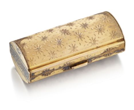 AN ITALIAN SILVER-GILT CASE, by Fratelli Cacchione,&nbsp;Milan, mid-20th Century, of shaped oval-section, the push-button ope