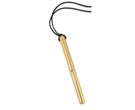 ELSA PERETTI FOR TIFFANY &amp; CO, A BALL POINT PEN,&nbsp;in a plain cylindrical case with rounded ends and a pull-off lid, d