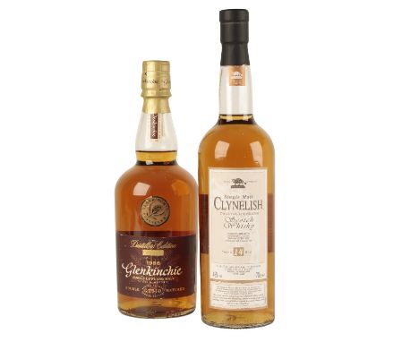 CLYNELISH SINGLE MALT SCOTCH WHISKY AGED 14 YEARS Brora, Sutherland, 70cl, 43%, single bottle; Glenkinchie single malt, disti