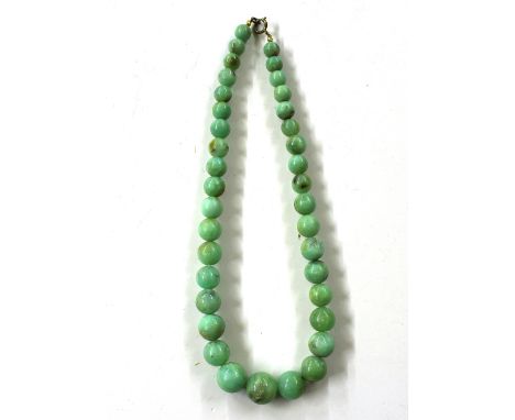 A light green jade necklace