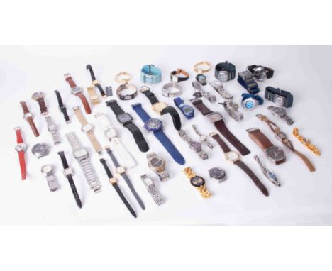 A mixed collection of watches including Citizen, Accurist, Rotary, Swatch etc approx 49 watches.