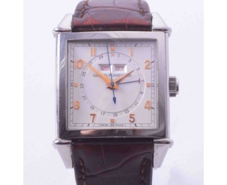 Girard-Perregaux, a gent's vintage 1945 triple date wristwatch, model 25810, serial no. 661, automatic, stainless steel with 