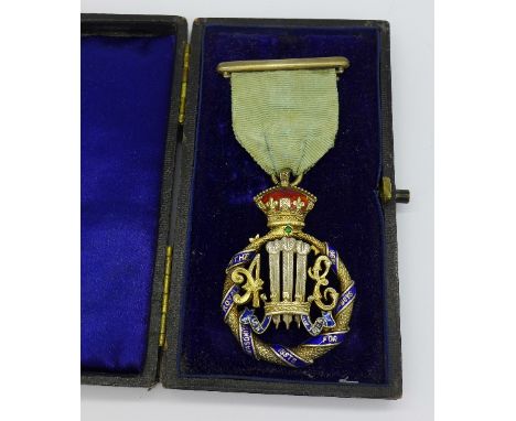 A Victorian silver and enamel Masonic medal, The Royal Masonic Institute For Boys, Birmingham 1898