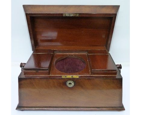 A sarcophagus shaped tea caddy