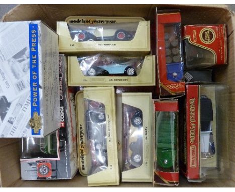 Fifteen die-cast model vehicles including Matchbox models of Yesteryear and Limited Edition, Corgi Classics and a Blackpool b