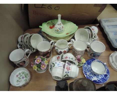 A selection of ceramics including Adams Old Colonial tea cups and saucers