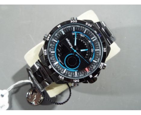 Infantry - a gentleman's unused modern multiple dial digital watch by Infantry, still in protective cellophane and original t