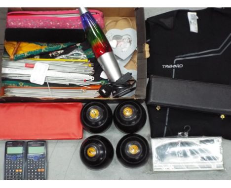 A good mixed lot to include RS bowls, Casio calculators and a large quantity of sewing needles, also included in the lot is a