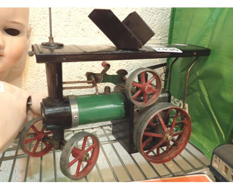 Vintage Mamod steam engine with burner fire box and steering 