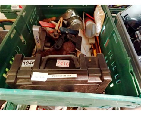 Two boxes of mixed tools to include brushes etc. Not available for in-house P&amp;P 