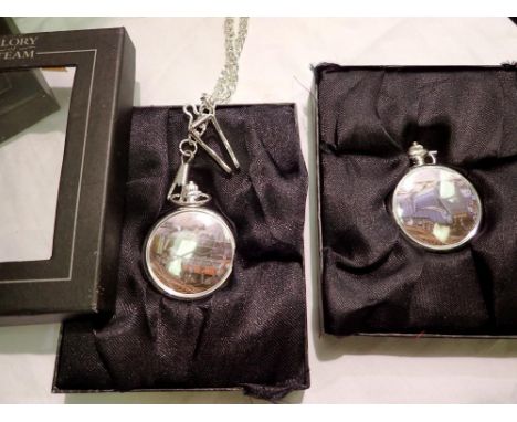 Two Glory of steam pocket watches. P&amp;P Group 1 (£14+VAT for the first lot and £1+VAT for subsequent lots) 