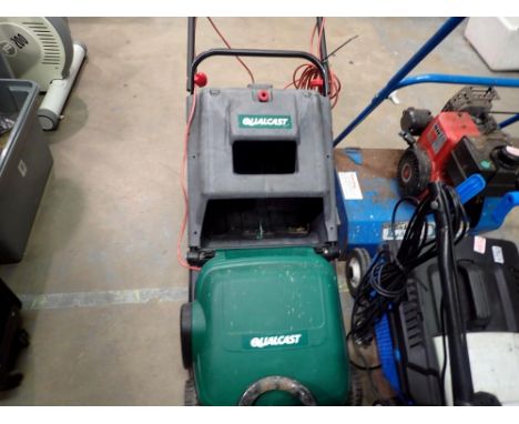 Qualcast electric lawnmower. All electrical items in this lot have been PAT tested for safety and have passed. This does not 